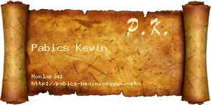 Pabics Kevin névjegykártya